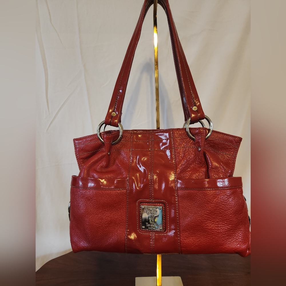 Red leather Tignanello with PVC trim.
